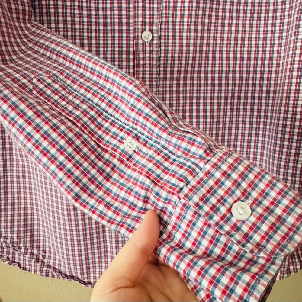 J. Crew Men's Classic Flex Washed Gingham Casual Button Down Shirt Size M